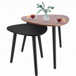 Sada konferenčních stolků hnědá a černá