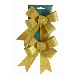 Brokátové ozdobné mašličky zlaté na svátky