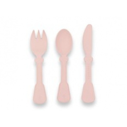 Sada dětských příborů z bioplastu BAMBOOM Růžové