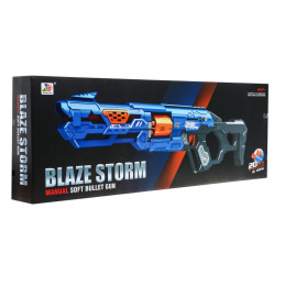 Dětská manuální puška 8+ Blaze Storm Mechanism s jezdcem + 20 dlouhých pěnových nábojů