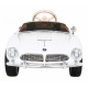 BMW 507 Retro dětské elektrické auto bílé + LED audio + dálkové ovládání + eko kůže + EVA + pomalý start