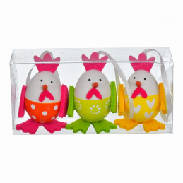 Kuřátka k zavěšení 3 barevná velikonoční