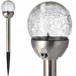 Solární lampa - skleněná koule 1 LED 38 cm