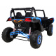 Dětská bateriová buggy UTV-MX Modrá + pohon 4x4 + dálkové ovládání + LED audio + úložný prostor + EVA + pomalý start