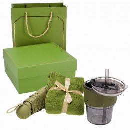 Dárková sada - hrnek, brčko, deštník, ručníček