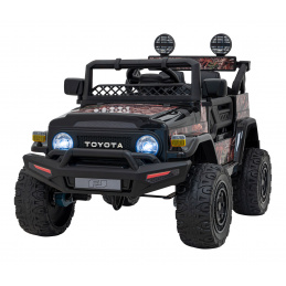 Toyota FJ Cruiser pro děti Black Leaf + dálkové ovládání + pohon 4x4 + LED audio + EVA + pomalý start