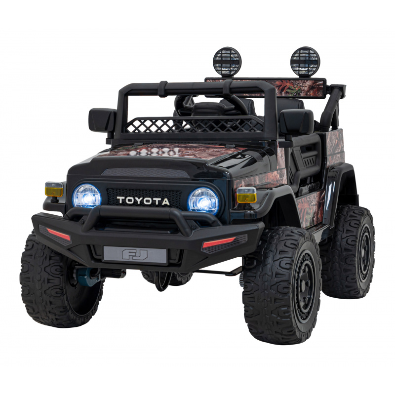 Toyota FJ Cruiser pro děti Black Leaf + dálkové ovládání + pohon 4x4 + LED audio + EVA + pomalý start