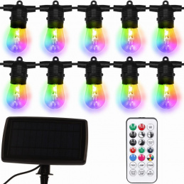 Solární girlanda 10 m - 10 LED diod barevné RGB