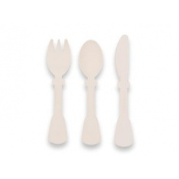 Sada dětských příborů z bioplastu BAMBOOM Krémové