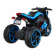 Budoucí dětská motorka na baterie Modrá + Audio panel + Pomalý start + Kola EVA