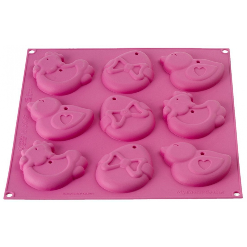 Silikomart Forma na pečení 9 dílná sada růžová