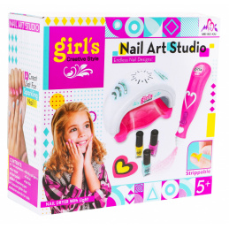 Sada na zdobení nehtů pro dívky 5+ Sušička na nehty Třpytivý strojek Laky 15 el.