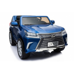 Lexus LX570 Lakované auto pro 2 děti Modrá + dálkové ovládání + EVA kola + rádio MP3 LED