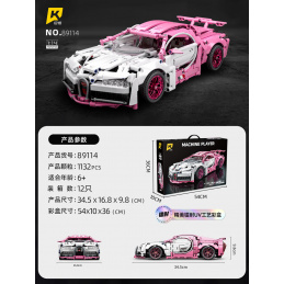 Sada Stavebnic Sportovní Auto Růžové 1132ks.