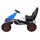 Velká šlapací motokára Silná pro děti Modrá + 100 kg nosnost + EVA kola + Ruční brzda + Sportovní sedadlo