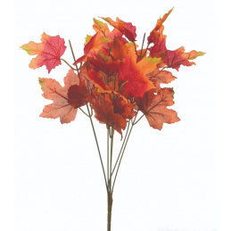 Umělá rostlina Kytice Větvička javorových listů červená žlutá - 40 cm