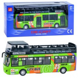 Kovový dvoupatrový autobus ZA2094 - zelený