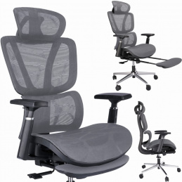 Ergonomické křeslo NEOVA s podnožkou - šedé