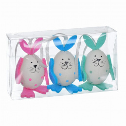 Vajíčka zajíčci 3 ks. k zavěšení velikonoční