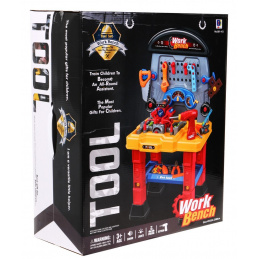 Dětská motorizovaná dílna 3+ zvuky Světla + nářadí + příslušenství + stůl pro kutily