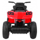 Dětská čtyřkolka na baterie Červená + nafukovací kola + rádio MP3 + pomalý start