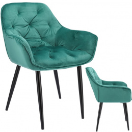 Čalouněná velurová židle LARGO zelená