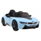 BMW I8 Lift Battery Car Blue + dálkové ovládání + pomalý start + 3bodové pásy + MP3 USB + LED dioda