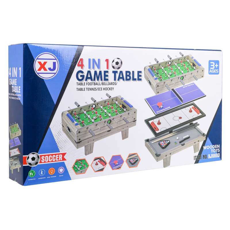 Stůl na Hry 4v1 Stolní Verze Šedá