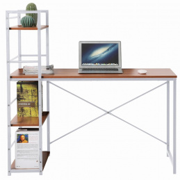 Psací stůl s knihovnou - bílý