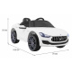 Maserati Ghibli baterie pro děti Bílá + Dálkové ovládání + Pomalý start + EVA + MP3 USB + LED