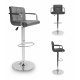 Aga 2x Barová židle s područkami Šedá