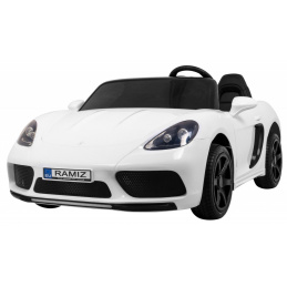 Perfecta Auto pro 2 děti Bílé + Nafukovací kola + Střídavý motor + MP3 LED + Pomalý start
