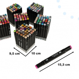 Oboustranné lihové popisovače v pouzdře 204 ks