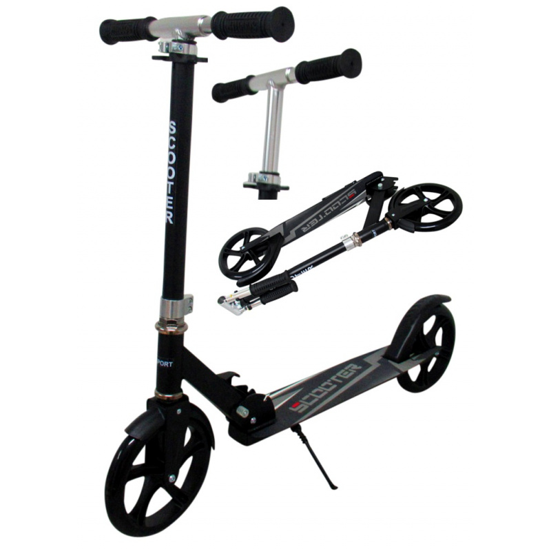 R-Sport Velká skládací koloběžka H5 do 100 kg Černá