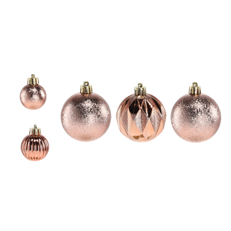 Aga Vánoční baňky MIX 3/6cm 44ks Růžové