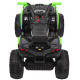 Dětská bateriová čtyřkolka černá/zelená + kola EVA + rádio MP3 + LED dioda + pomalý start