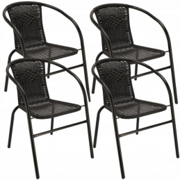 4 x Zahradní židle BISTRO - černé