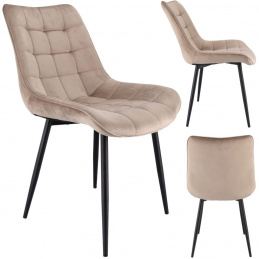 Čalouněná velurová židle MISTY v béžové barvě