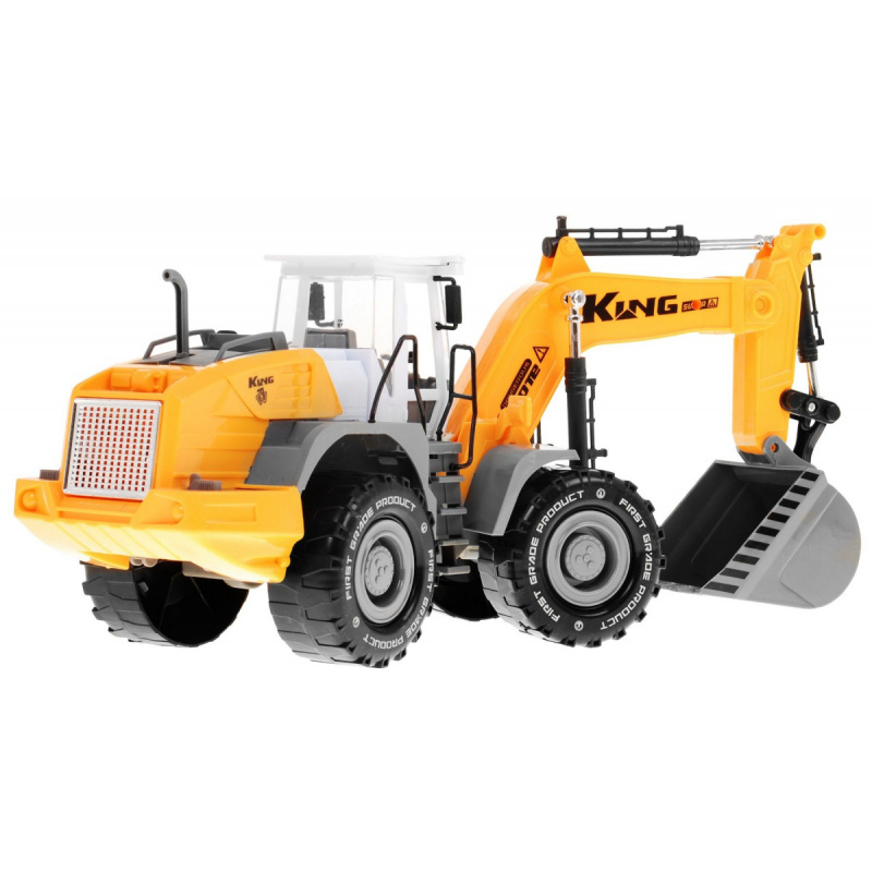 Dětský bagr 3+ Pohyblivá lžíce + Otevírací kapota + Figurína motoru