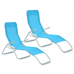 Aga 2x Zahradní lehátko SIESTA Modré