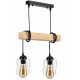 Závěsné stropní svítidlo LED dřevěný trám 2xE27 Čtvercový lustr Rollable