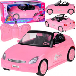 Dálkově ovládané auto Růžový kabriolet Velké auto se světly RC0713 univerzální