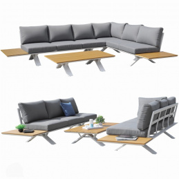 Modulární sada zahradního nábytku - rohová sedačka se stolkem