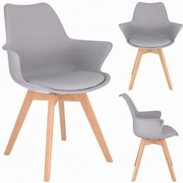 Židle ORLEAN skandinávská plastová ekokůže šedá