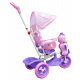 3-kolové Odrážedlo pro děti Kačenka Fialové + Zvuky + Stříška + Zábrana + Opěrka na nohy + Rukojeť + Úložný prostor