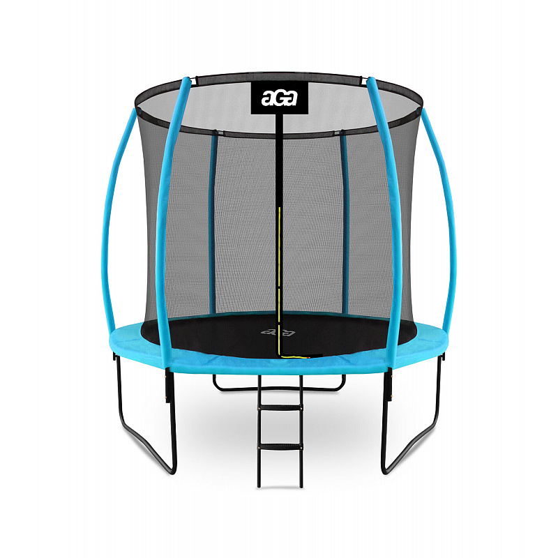 Aga SPORT EXCLUSIVE Trampolína 250 cm Světle modrá + ochranná síť + žebřík