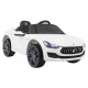 Maserati Ghibli baterie pro děti Bílá + Dálkové ovládání + Pomalý start + EVA + MP3 USB + LED