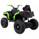 Dětská čtyřkolka ATV Air battery quad Black-Green + nafukovací kola + rádio MP3 + pomalý start