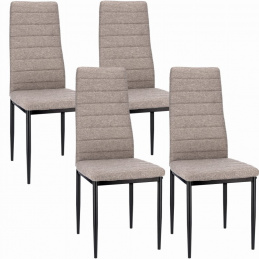 Židle VERUM látka teplá šedá - 4 kusy