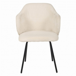 Sametová židle AMELIA moderní - krémová